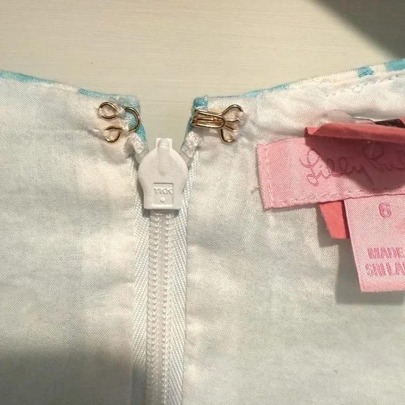 Lilly Pulitzer EUC Size 6 MacFarlane Shorely Blue Sea Cup Lace Detail Mini Dress - Picture 14 of 14